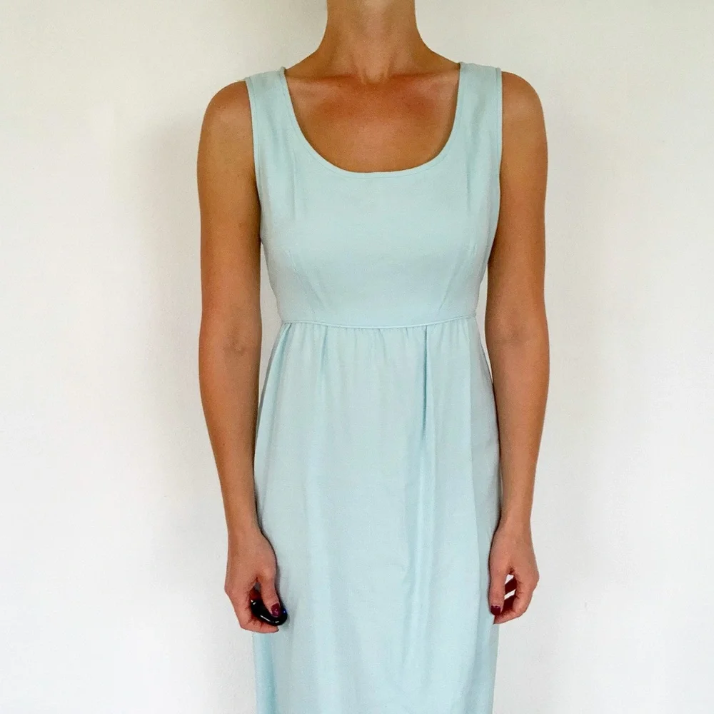 Vintage Anne Fogarty blue matching dress and jacket set size small